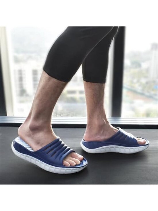 New Mens Recovery Sandals Orthotic Arch Support Open Toe Sport Slides Thick